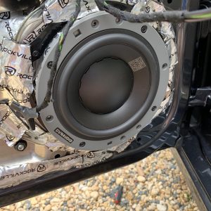 Dynaudio woofer installed in a mercedes benz