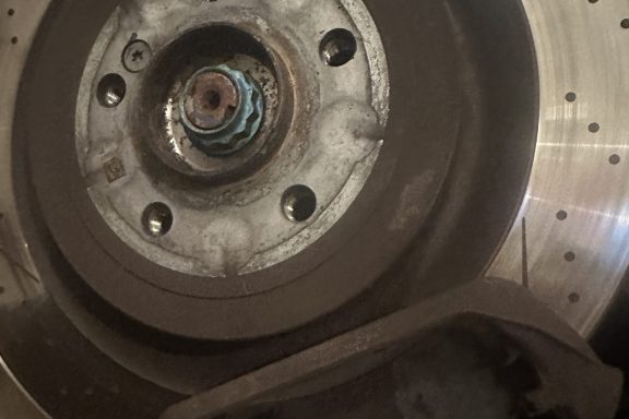 C63 Rear Brake Pad Change Mid Process